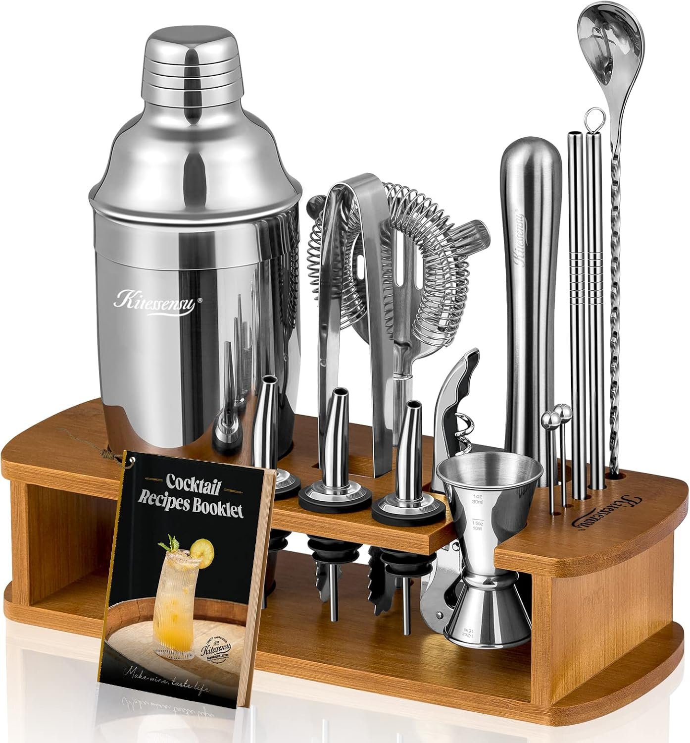 Drink shaker set with muddler and jigger